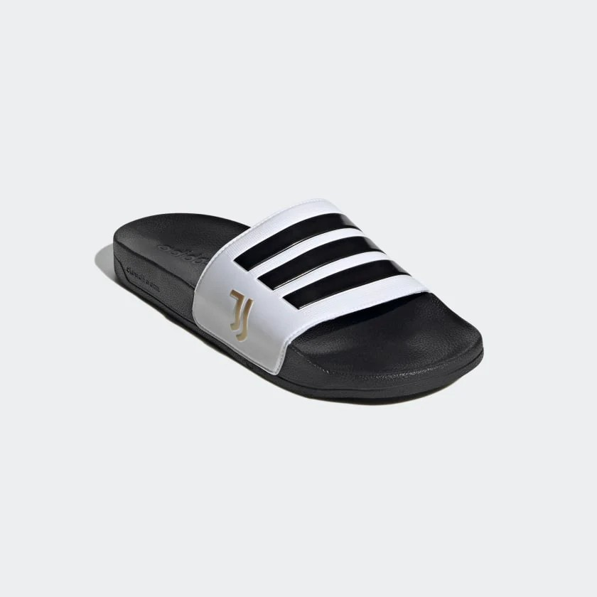 ADILETTE SHOWER SLIDES Cloud White / Core Black / Matte Gold
